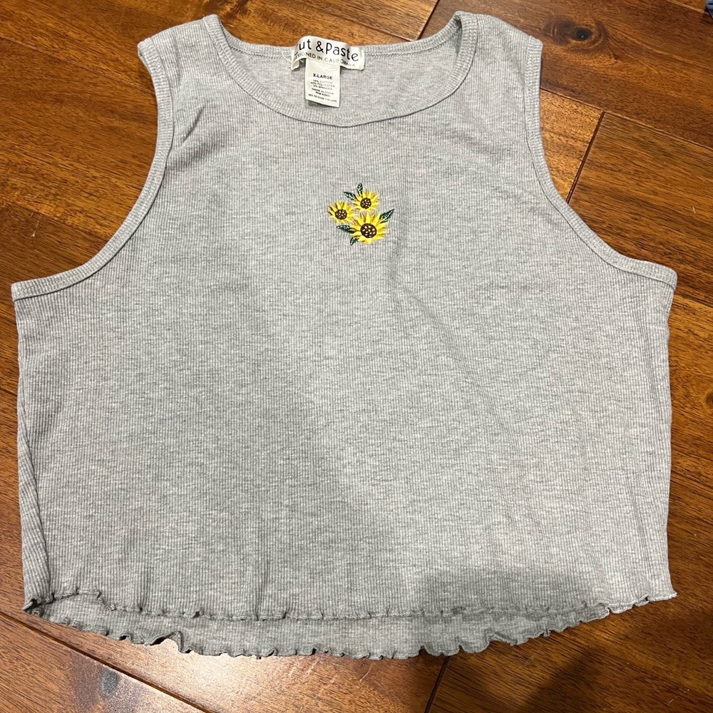 Grey Sunflower Tank